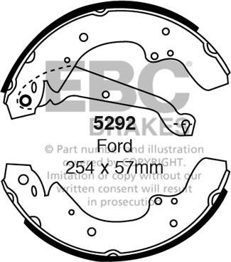 EBC Brakes 5292 - Комплект тормозных колодок, барабанные abcparts.ee