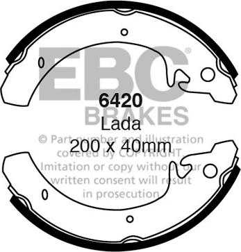 EBC Brakes 6420 - Комплект тормозных колодок, барабанные abcparts.ee