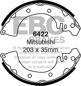 EBC Brakes 6422 - Комплект тормозных колодок, барабанные abcparts.ee