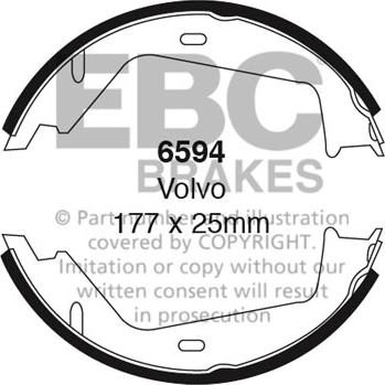EBC Brakes 6594 - Комплект тормозных колодок, барабанные abcparts.ee