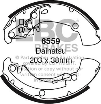 EBC Brakes 6559 - Комплект тормозных колодок, барабанные abcparts.ee