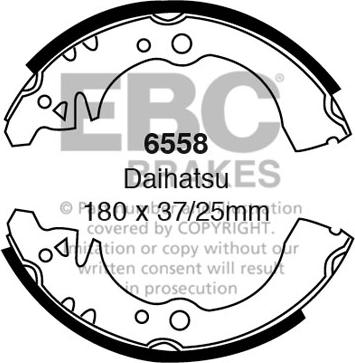 EBC Brakes 6558 - Комплект тормозных колодок, барабанные abcparts.ee