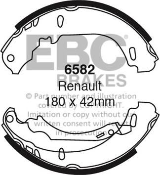 EBC Brakes 6582 - Комплект тормозных колодок, барабанные abcparts.ee