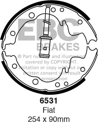 EBC Brakes 6531 - Комплект тормозных колодок, барабанные abcparts.ee