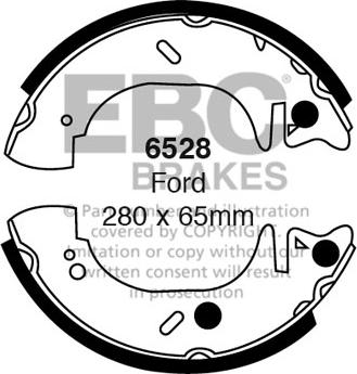 EBC Brakes 6528 - Комплект тормозных колодок, барабанные abcparts.ee