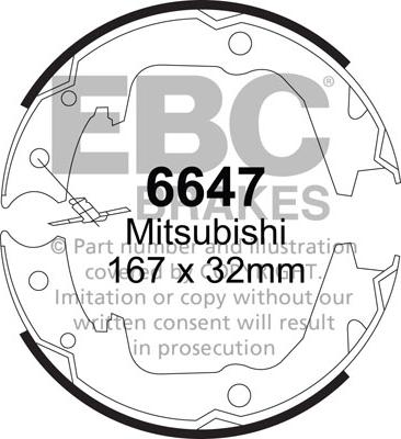 EBC Brakes 6647 - Комплект тормозных колодок, барабанные abcparts.ee