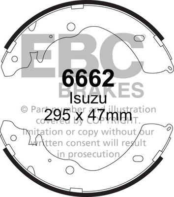 EBC Brakes 6662 - Комплект тормозных колодок, барабанные abcparts.ee