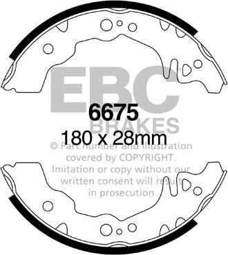 EBC Brakes 6675 - Комплект тормозных колодок, барабанные abcparts.ee