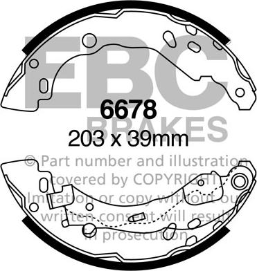EBC Brakes 6678 - Комплект тормозных колодок, барабанные abcparts.ee