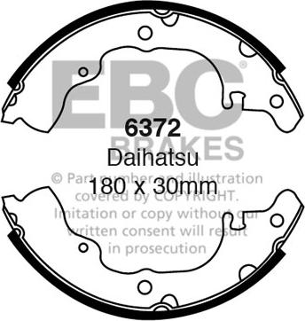 EBC Brakes 6372 - Комплект тормозных колодок, барабанные abcparts.ee