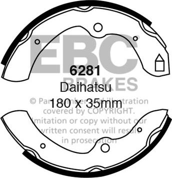 EBC Brakes 6281 - Комплект тормозных колодок, барабанные abcparts.ee