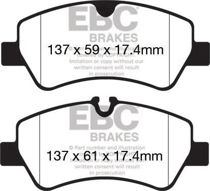 EBC Brakes DPX2152 - Тормозные колодки, дисковые, комплект abcparts.ee