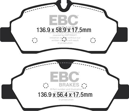 EBC Brakes DP42222R - Тормозные колодки, дисковые, комплект abcparts.ee
