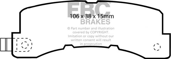 EBC Brakes DP569 - Тормозные колодки, дисковые, комплект abcparts.ee