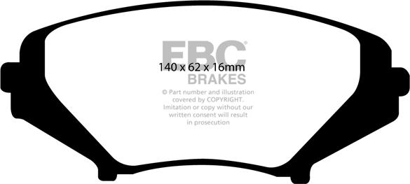 EBC Brakes DP51665NDX - Тормозные колодки, дисковые, комплект abcparts.ee