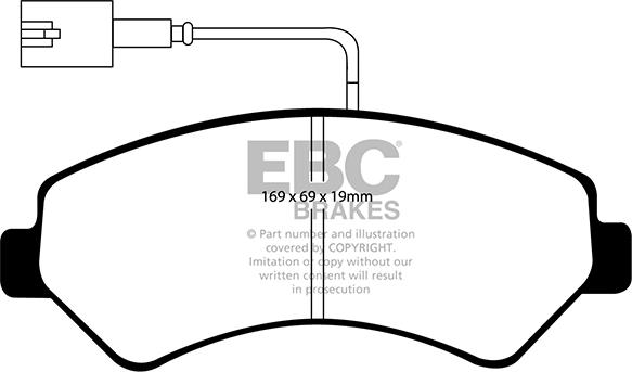 EBC Brakes DP1969/2 - Тормозные колодки, дисковые, комплект abcparts.ee