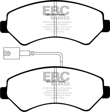 EBC Brakes DP1969 - Тормозные колодки, дисковые, комплект abcparts.ee