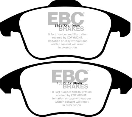 EBC Brakes DP1960 - Тормозные колодки, дисковые, комплект abcparts.ee