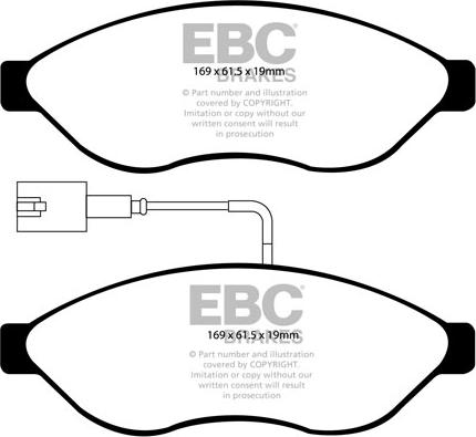 EBC Brakes DP1968/2 - Тормозные колодки, дисковые, комплект abcparts.ee