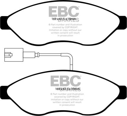 EBC Brakes DP1968 - Тормозные колодки, дисковые, комплект abcparts.ee