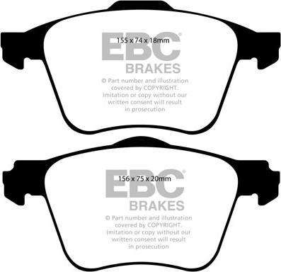 EBC Brakes DP1914 - Тормозные колодки, дисковые, комплект abcparts.ee