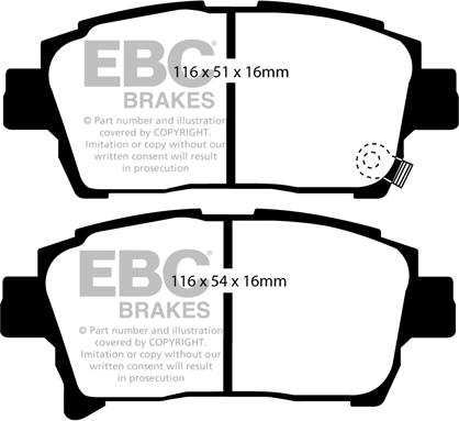 EBC Brakes DP1459 - Тормозные колодки, дисковые, комплект abcparts.ee