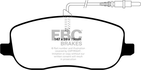 EBC Brakes DP1466 - Тормозные колодки, дисковые, комплект abcparts.ee