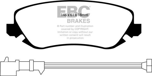 EBC Brakes DP1424 - Тормозные колодки, дисковые, комплект abcparts.ee