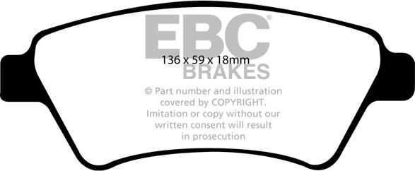 EBC Brakes DP1569 - Тормозные колодки, дисковые, комплект abcparts.ee