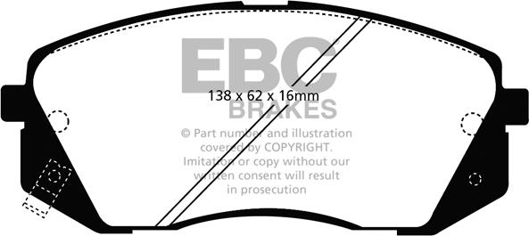 EBC Brakes DP1809 - Тормозные колодки, дисковые, комплект abcparts.ee
