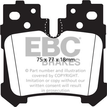 EBC Brakes DP1812 - Тормозные колодки, дисковые, комплект abcparts.ee