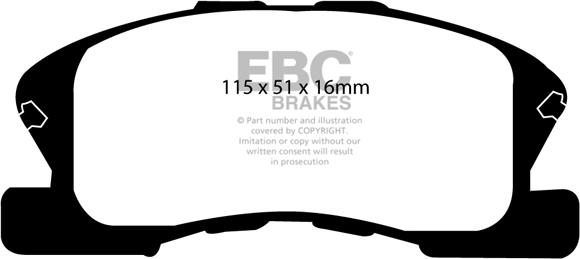 EBC Brakes DP1217 - Тормозные колодки, дисковые, комплект abcparts.ee