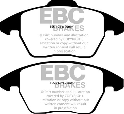 EBC Brakes DP22052 - Тормозные колодки, дисковые, комплект abcparts.ee