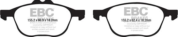EBC Brakes DP42194R - Тормозные колодки, дисковые, комплект abcparts.ee