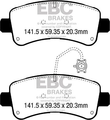 EBC Brakes DPX3060 - Тормозные колодки, дисковые, комплект abcparts.ee