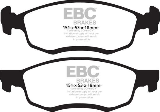 EBC Brakes DPX2032 - Тормозные колодки, дисковые, комплект abcparts.ee