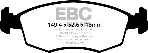 EBC Brakes DPX2142 - Тормозные колодки, дисковые, комплект abcparts.ee