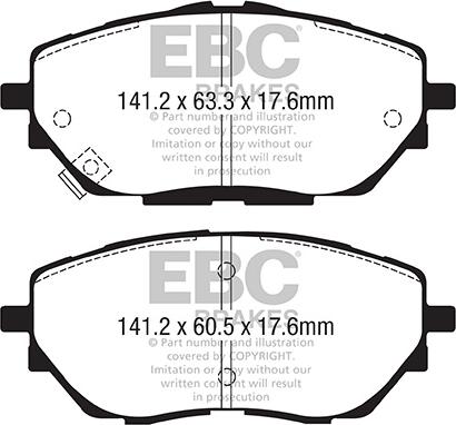 EBC Brakes DPX2368 - Тормозные колодки, дисковые, комплект abcparts.ee