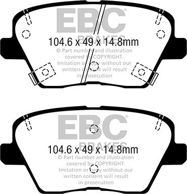 EBC Brakes DPX2363 - Тормозные колодки, дисковые, комплект abcparts.ee
