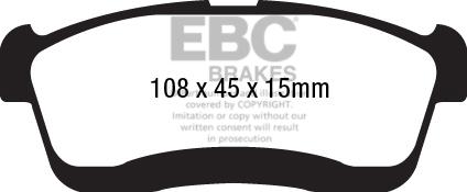EBC Brakes DPX2238 - Тормозные колодки, дисковые, комплект abcparts.ee