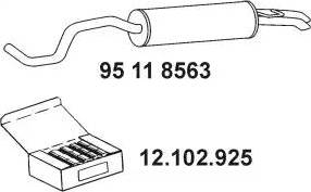 Eberspächer 95 11 8563 - Глушитель выхлопных газов, конечный abcparts.ee