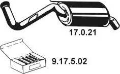 Eberspächer 17.0.21 - Глушитель выхлопных газов, конечный abcparts.ee