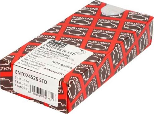 ENGITECH ENT074526 STD - Подшипник коленвала abcparts.ee