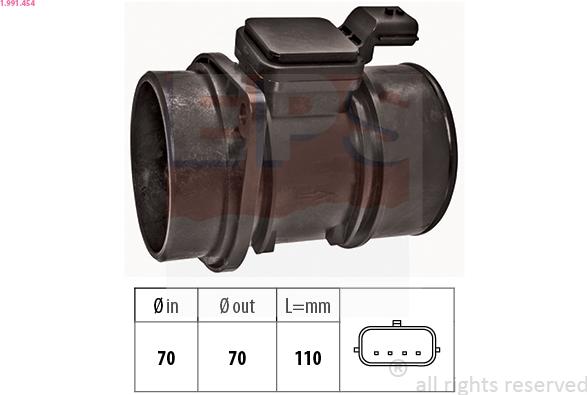 EPS 1.991.454 - Датчик потока, массы воздуха abcparts.ee