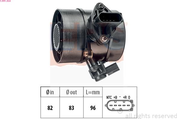 EPS 1.991.354 - Датчик потока, массы воздуха abcparts.ee