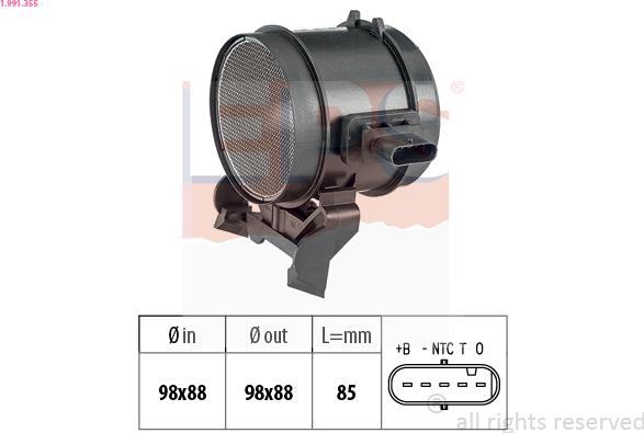 EPS 1.991.355 - Датчик потока, массы воздуха abcparts.ee