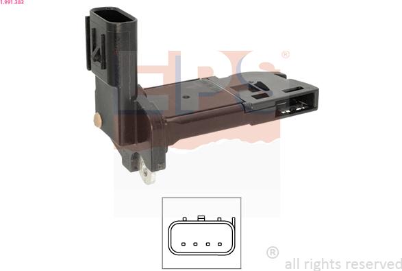 EPS 1.991.383 - Датчик потока, массы воздуха abcparts.ee