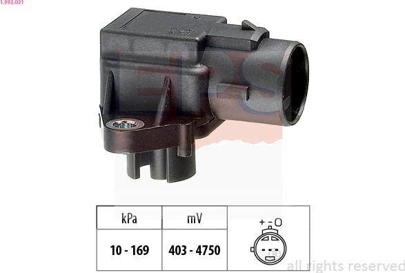 EPS 1.993.031 - Датчик давления воздуха, высотный корректор abcparts.ee