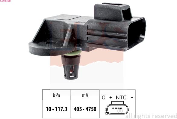EPS 1.993.100 - Датчик давления воздуха, высотный корректор abcparts.ee