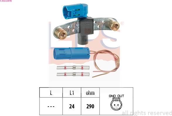 EPS 1.953.597K - Датчик положения Коленвала, RPM abcparts.ee